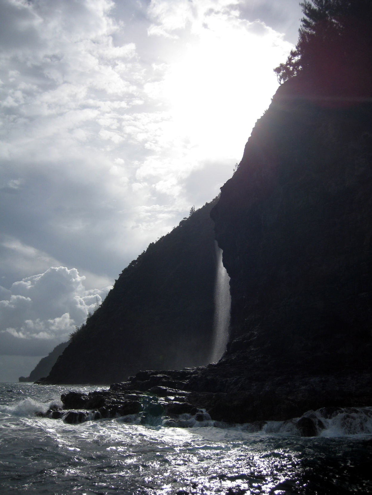 Napali Coast waterfall